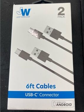 6 Foot Cable 2-Pack USB-C Connector - NEW